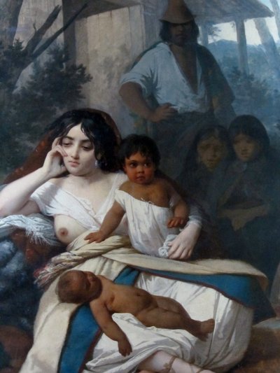 Elisa Bravo Jaramillo de Bañados, Wife of the Chief or Elisa Bravo in Captivity (detail) by Raymond Auguste Quinsac Monvoisin